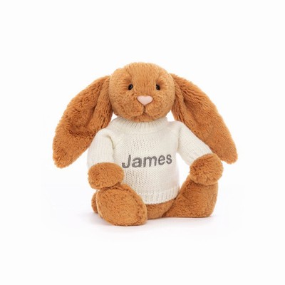 Jellycat Bashful Golden Bunny with Cream Jumper New Zealand | NRJVD7412